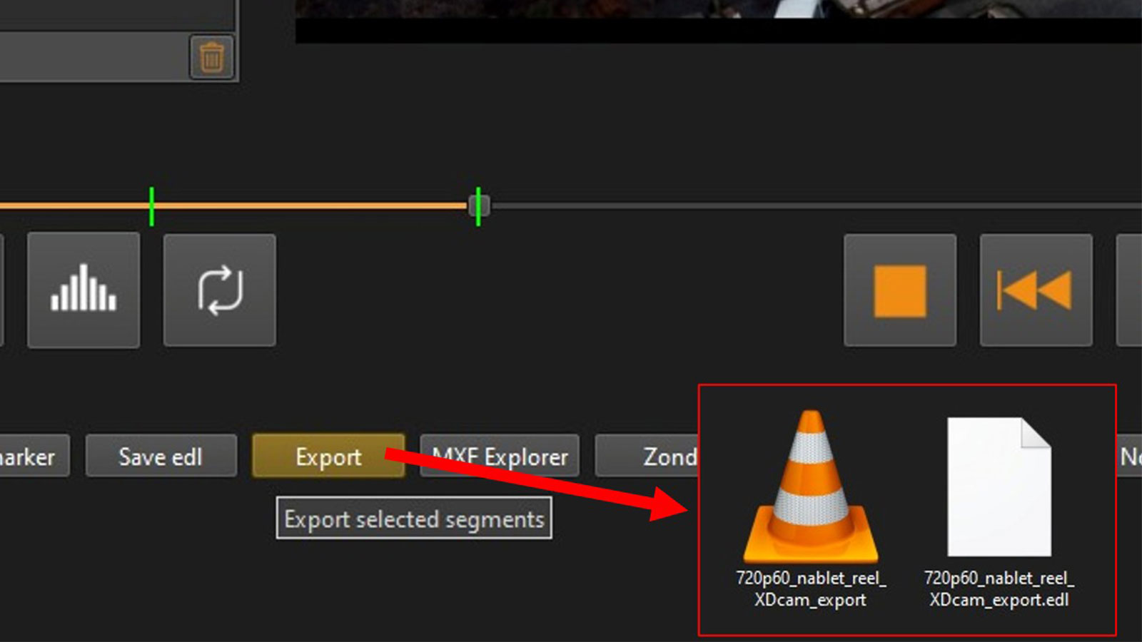 Smart trimming interface showing segment extraction from video without re-encoding